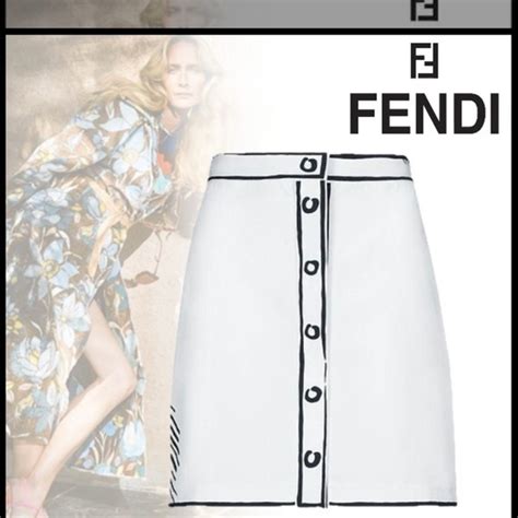 fendi print skirt|Fendi denim skirt.